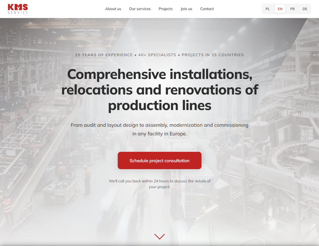 KMS Service - Corporate Website